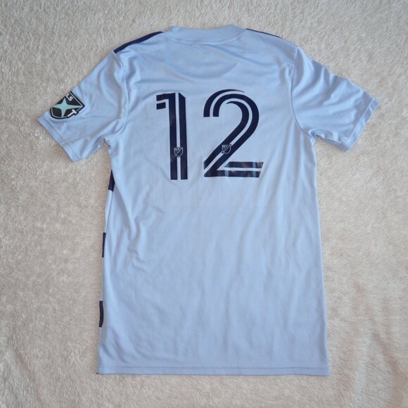 Men's Medium Adidas Sporting Kansas City Home Light Blue Soccer Jersey Replica - Picture 4 of 4